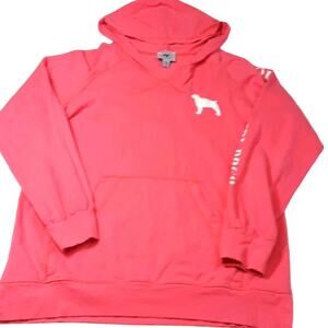 Women Sz M Pink Logo Graphic Hoodie Sweatshirt Southern Girl Preppy Y2K